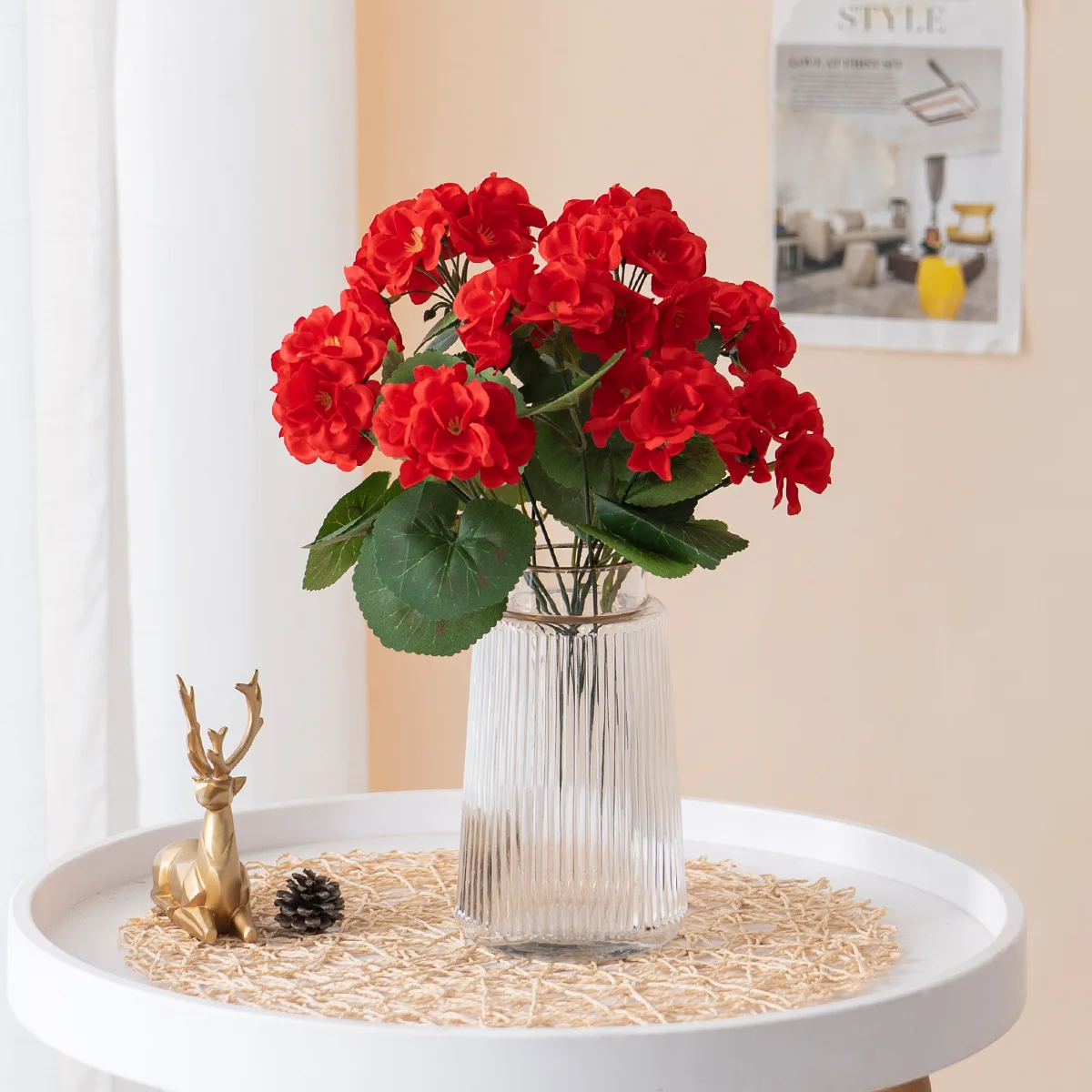 1/2 pièces de fleurs artificielles de bégonia pour décoration extérieure, mariage, jardin, fête, vacances, maison, salle à manger, vase, bonsaï, rebord de fenêtre, décoration DIY.