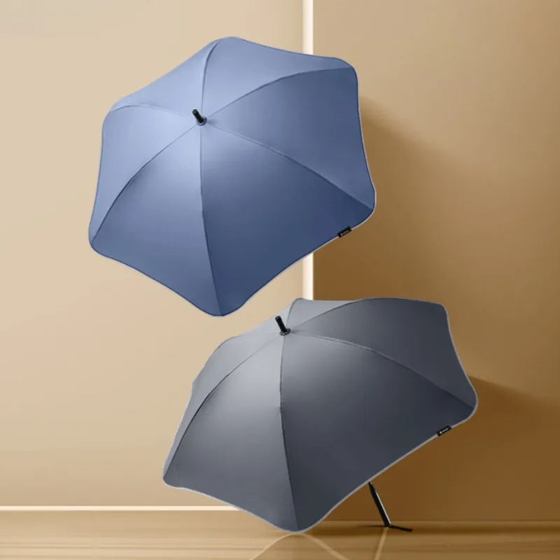 

Safe Reflective Rounded Edge Long Umbrella Woman Men UV Protection Sun Umbrella Windproof Fiberglass Business Big Golf Umbrella