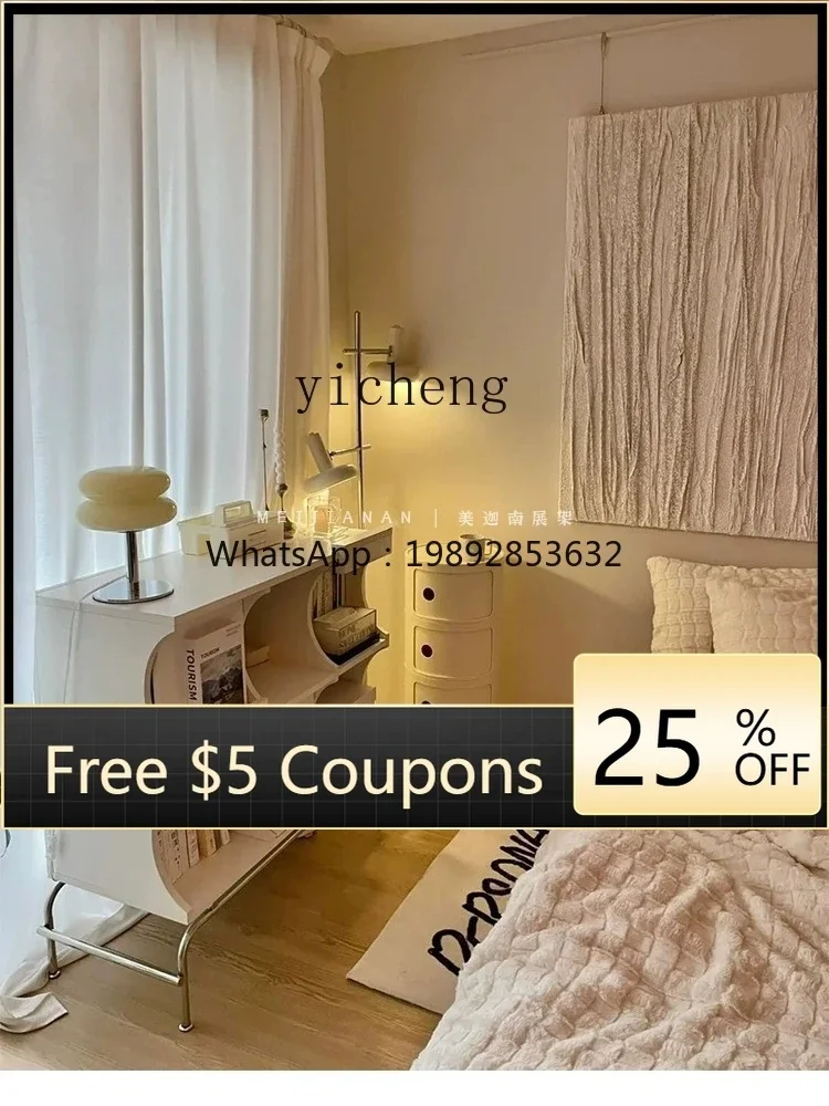 b9.21-Simple Stainless Steel Multi-Layer Magazine Rack Storage Cabinet Bedroom Bedside Table Middle-Ancient Sideboard Cabinet