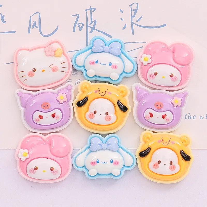 5pcs cartoon sanrio hello kitty flatback resin charms crafts embellishments diy cabochons decoration accessories