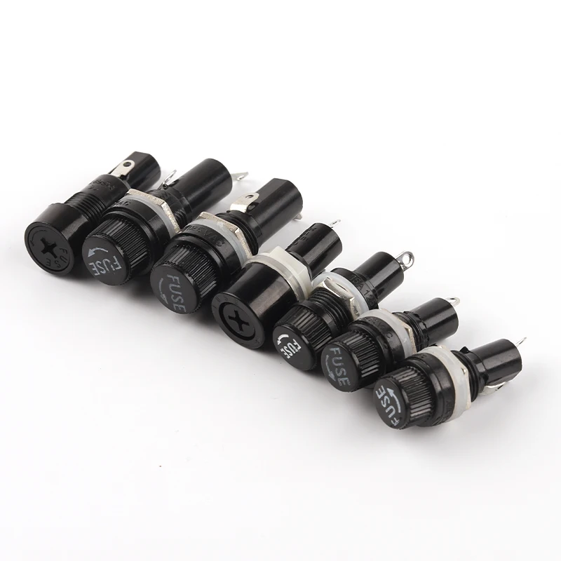 

5Pcs/10Pcs 5*20mm 6*30mm Car Fuse Fuse Holder Black Fuse Holder Suitable For Panel Mount Fuse Holder