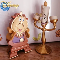 New Disney Beauty And The Beast Action Figures Cogsworth Mr Clock Lumiere Candle Lamp Statue Figure Home Decoration Model Toy