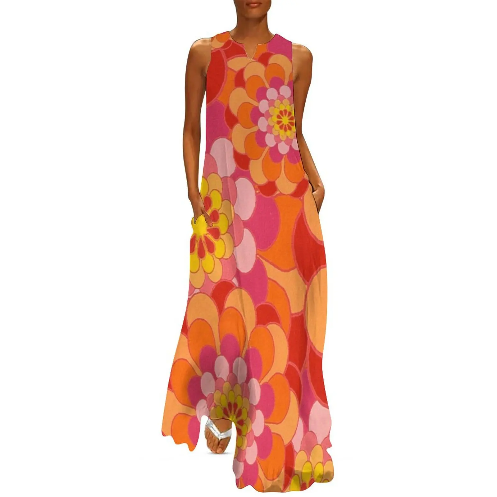 

60s Flower Power - Yeah Baby! Long Dress elegant dress prom clothes Dress