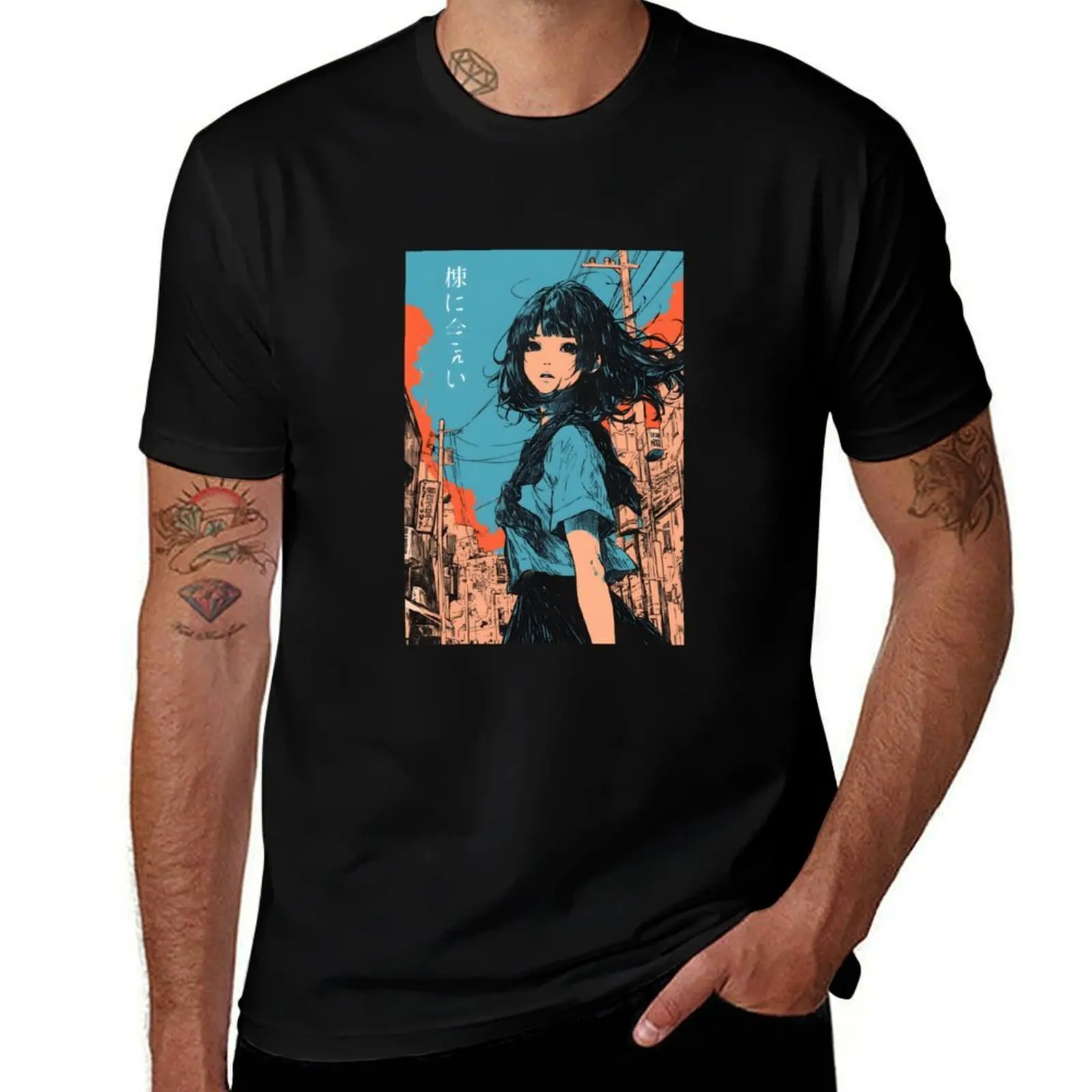 

Nostalgic Manga Girl T-Shirt summer 2025 anime valentines boutique clothes valentines clothes mens graphic t-shirts big and tall
