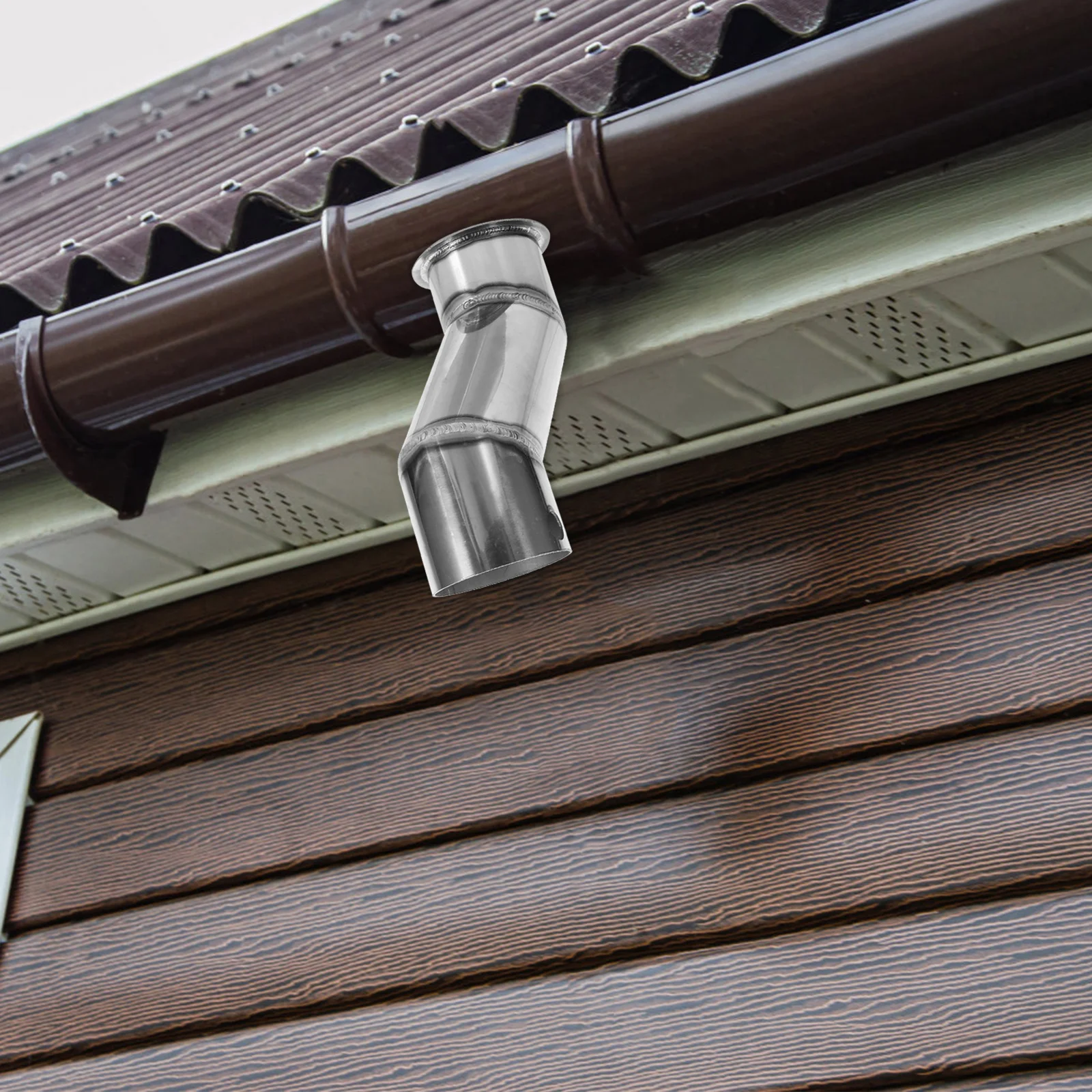 1 مجموعة 1 مجموعة الفولاذ المقاوم للصدأ المطر سلسلة محول المعادن مزراب استنزاف طقم محوّل للخارجية حديقة ماسورة التصريف تركيبات الزخرفية