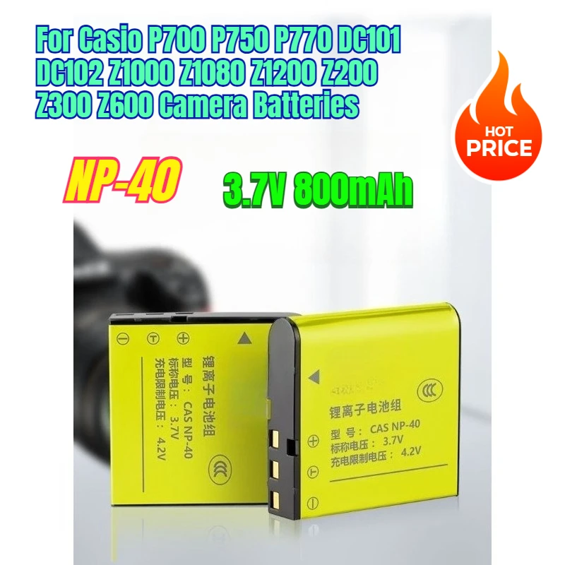 

800mAh NP-40 for Casio P700 P750 P770 DC101 DC102 Z1000 Z1080 Z1200 Z200 Z300 Z600 Camera Batteries