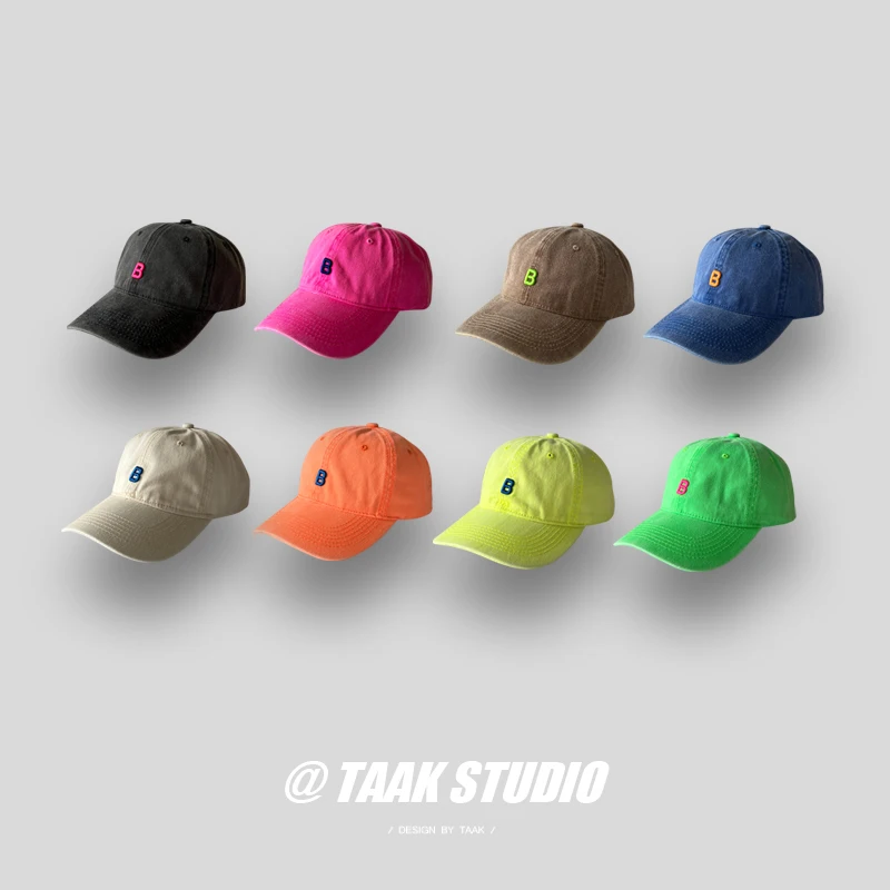 B Letters Hoed Dames Zomer Koreaanse Stijl Ins All-Match Rose Rode Baseballpet Piekpet Mode