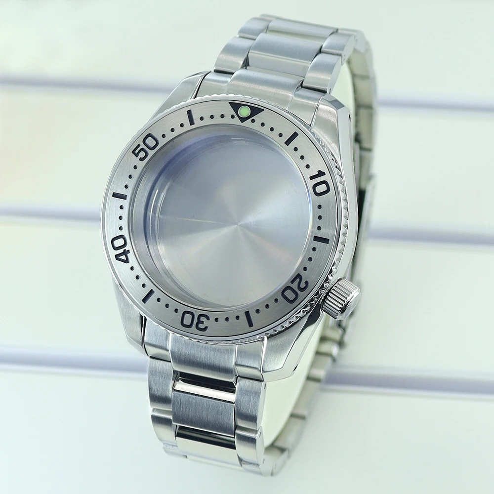 42mm Stainless Steel Watch Case Strap Set Sapphire Crystal For Seiko NH35 NH36 NH34NH38 4R36 Movement Modified Watch Accessories