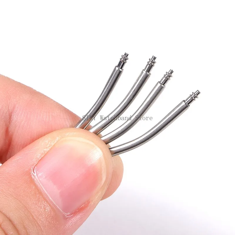 1.5 1.8mm Diameter Watch Bands Link Pin 10pcs Curved Spring Bars 316L Stainless Steel Curved Strap Bracelets Links 18/20/22/24mm