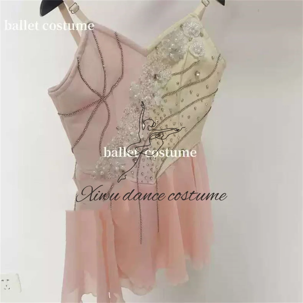 Vestido de variación de chica mágica de Cupido de Ballet, Falda corta de rendimiento, ropa de competición para adultos y niños