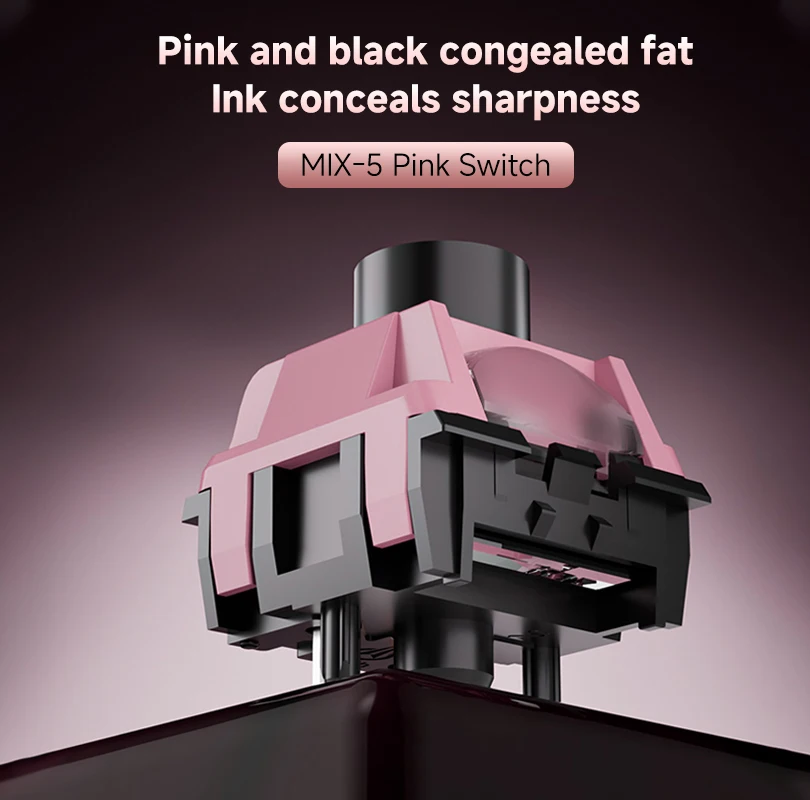 Kailh MIX-5 Pink Switch Linear Switch Hi-Fi Clack Sound BOX Structure Dustproof for Gaming and Typing