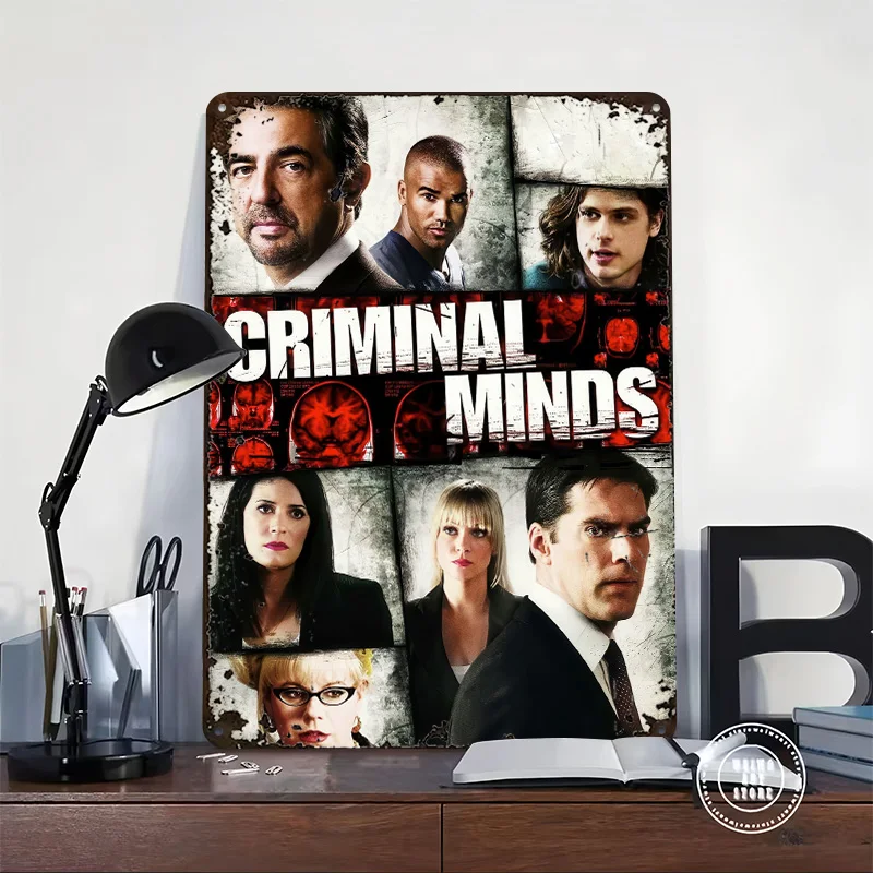 Criminal Minds TV Show Poster Customized Vintage Metal Signs Wall Art Retro Tin Plaque for Bedroom Decoration Room Decor Men