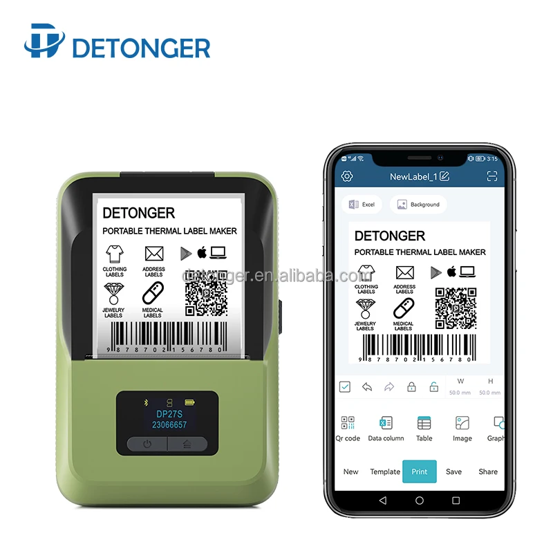 Inkless Label Maker Free SDK Portable Barcode QR Code Sticker Price Tag Printer Machine