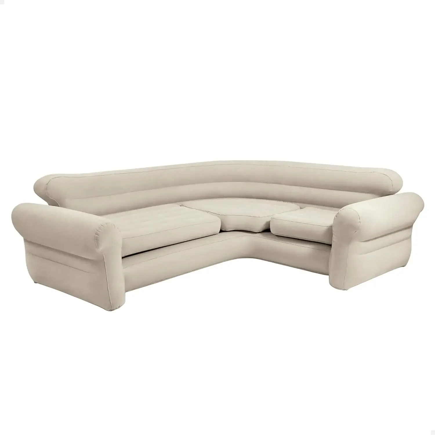 68575NP – Inflasbares Sofa Corner Beige, Vinyl, Beige, 257 x 203 x 76 cm