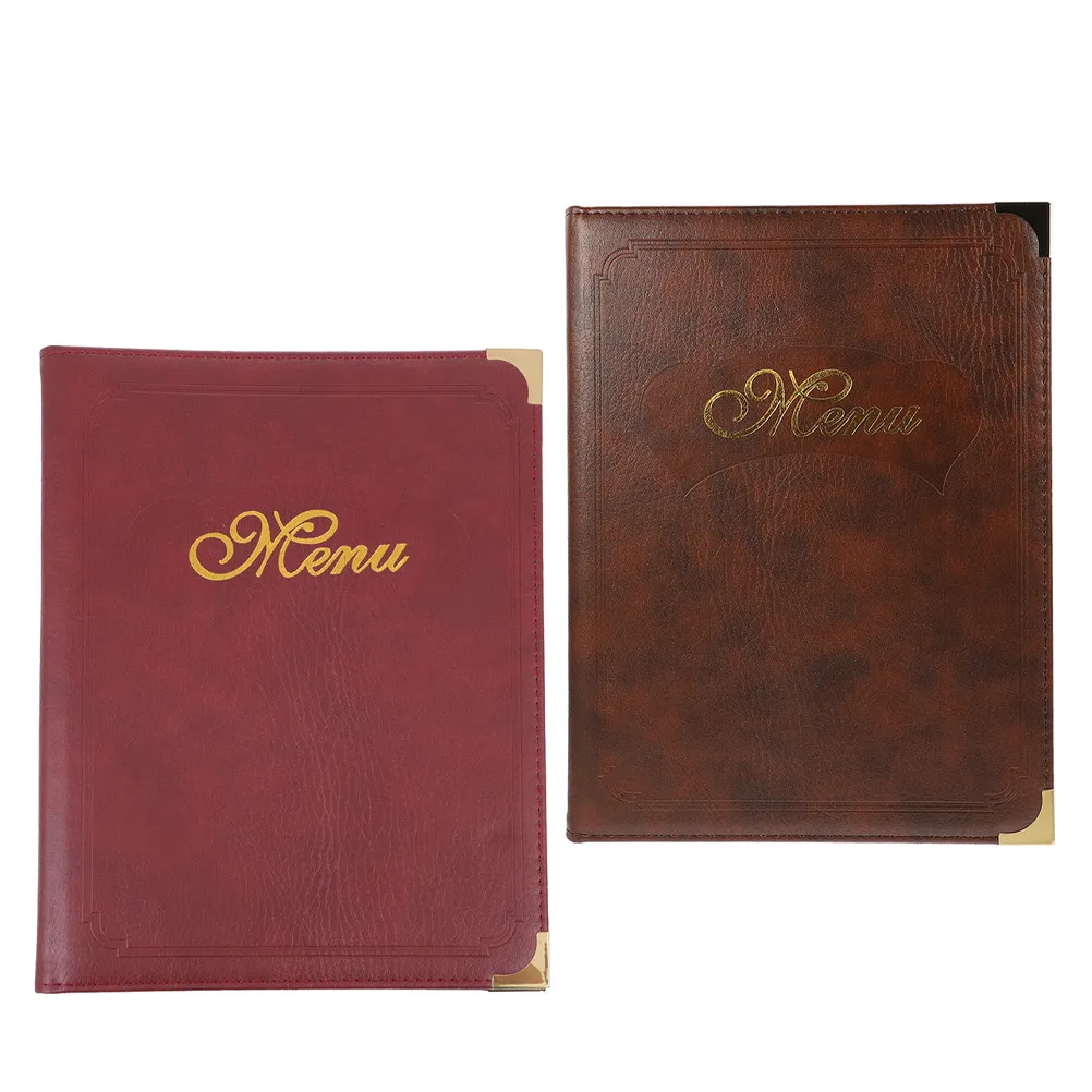 

2 шт. Папка-органайзер из ПУ, формат А4, простая папка для меню для ресторанов, баров, отелей, практичная книга для меню