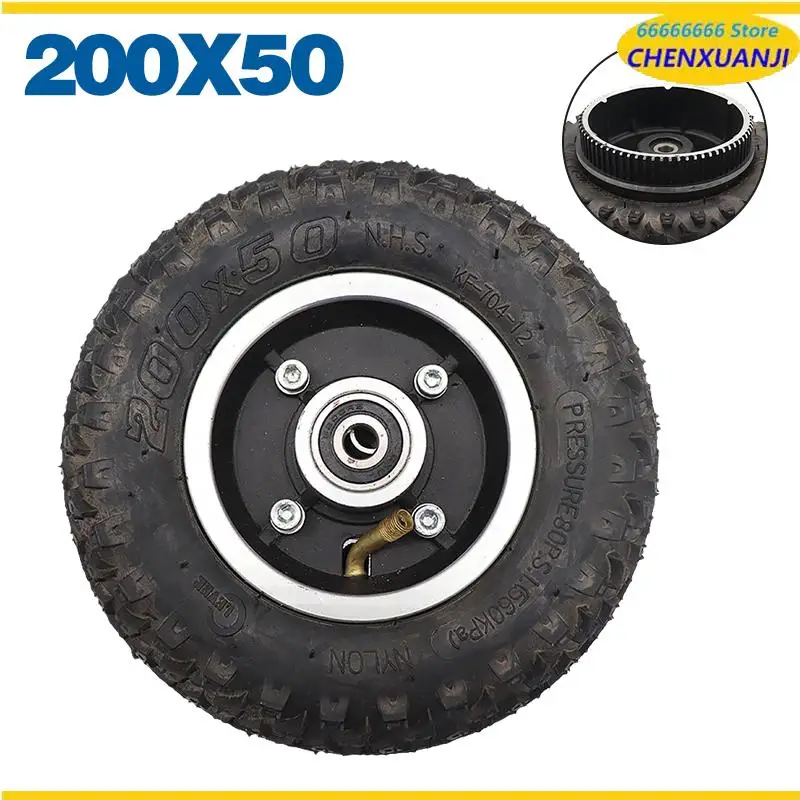 

8-inch wheels with 200x50 inflatable off-road tires, equipped with rear pulleys, suitable for scooters
