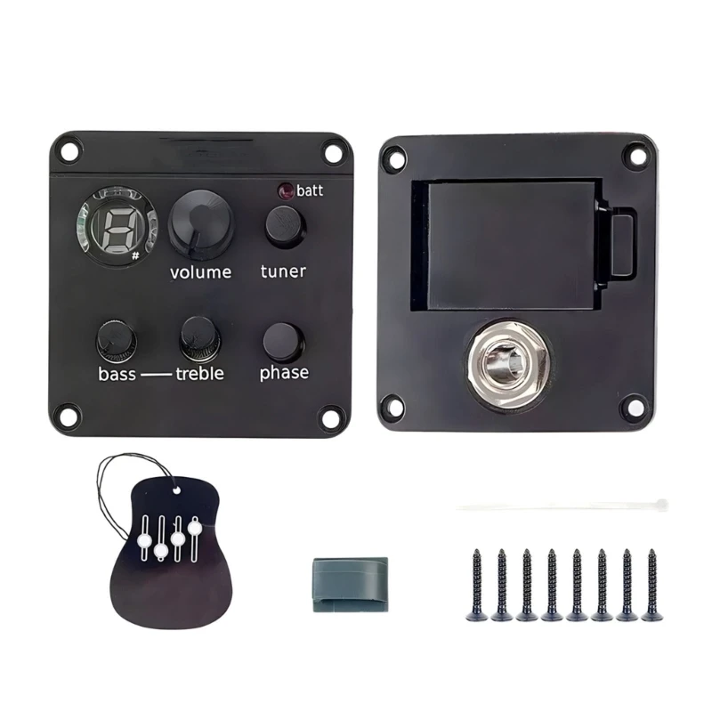 

Guitar Pickup ISYS+EQ Preamp Systems Acoustic Guitar Pickup with Tuner Box Accessories Easy to Use D5QD