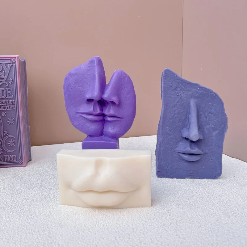 Artistic Facial Silicone Mold Human Facial Features Facial Candle Mold Cake Soap Plaster