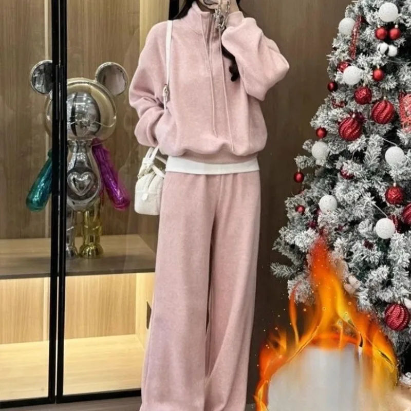 

Loose Comfortable Women's Sportswear Set for Autumn Winter New in Casual Wear Long Sleeved Sweatshirt Pants Two-piece Set