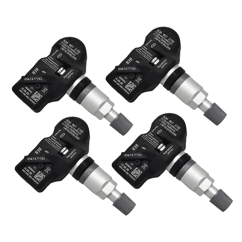 4Pcs Tire Pressure Sensor Monitoring System TPMS Sensors 5Q0907275B For Arteon Jetta Touareg Phideon - RS3 433MHZ