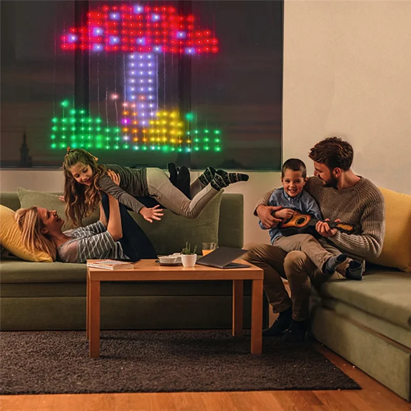 Приложение для граффити, занавески, RGB Phantom, цветная точка управления, окружающее освещение, занавеска, гирлянда с американской вилкой, B, прочный