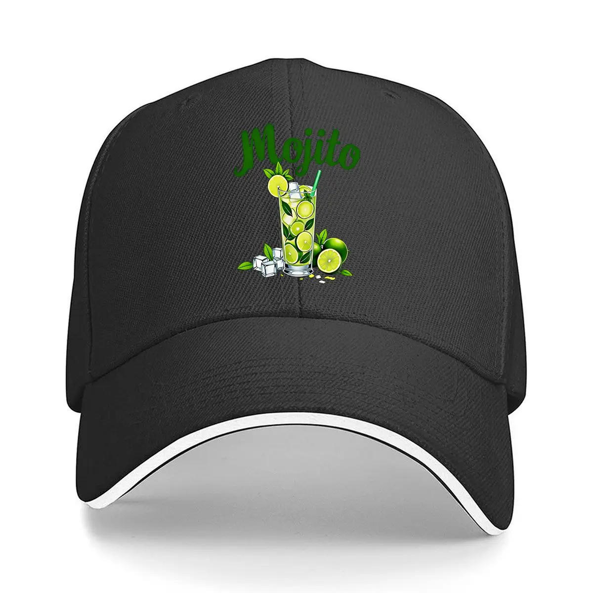 Mojito Lime Beverage Logo Sandwich Baseball Cap Outdoor Workouts Sun Hat