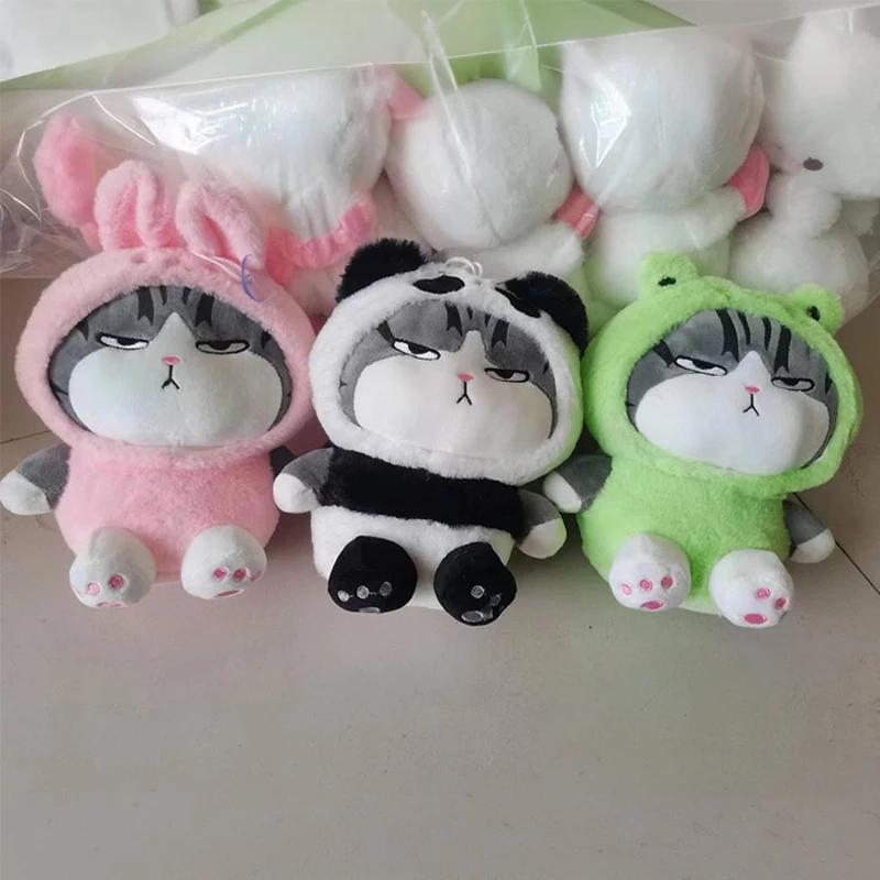 1PC Cute Cartoon Plush Kitten Animal Cross Dressing Headgear Doll Toys Pendant Keychain Backpack Ornaments Gift