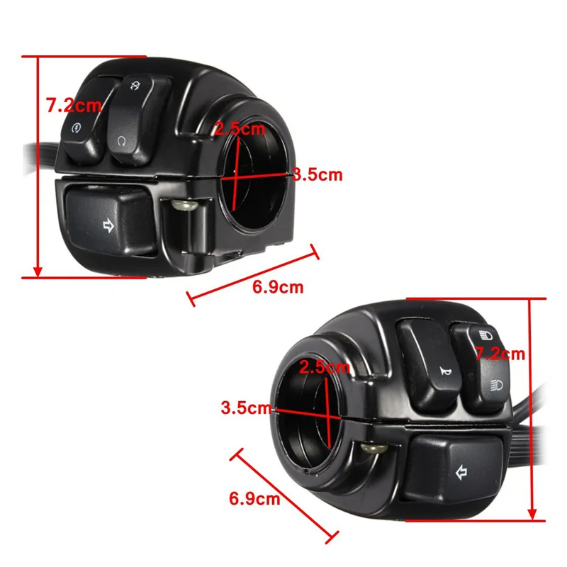 Motorcycle Black 1" 25mm Handlebar Turn Signal Control Switch For XL883 Sportster V-ROD Softail image 4