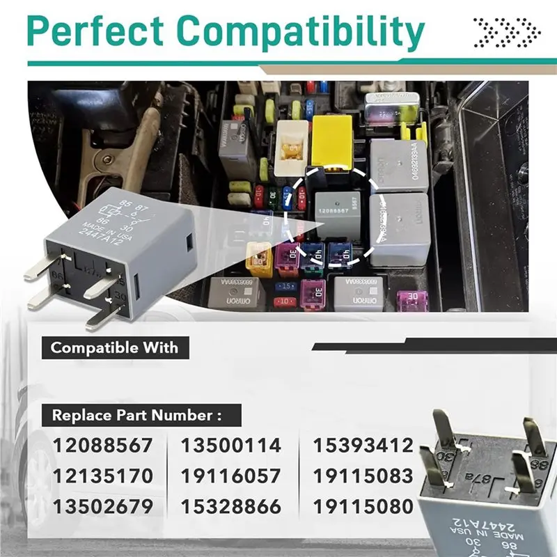 Special Offer~12Pcs 12088567 8567 Automotive Relay - 12VDC 30A 4-Pin,Automotive Relay 12088567 Fit For Buick, Cadillac,