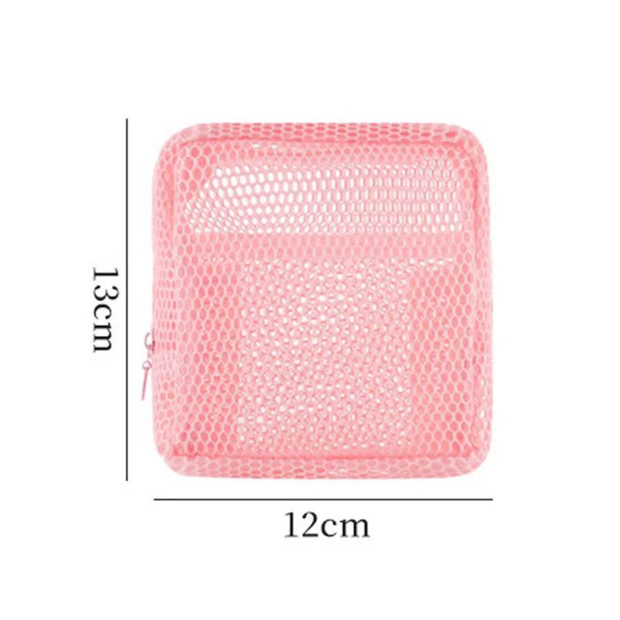 Stylish Lightweight Mesh Cosmetic Bag, Portable Square Cosmetic Storage Bag with Zipper, Multi-purpose Sundries Storage Bag