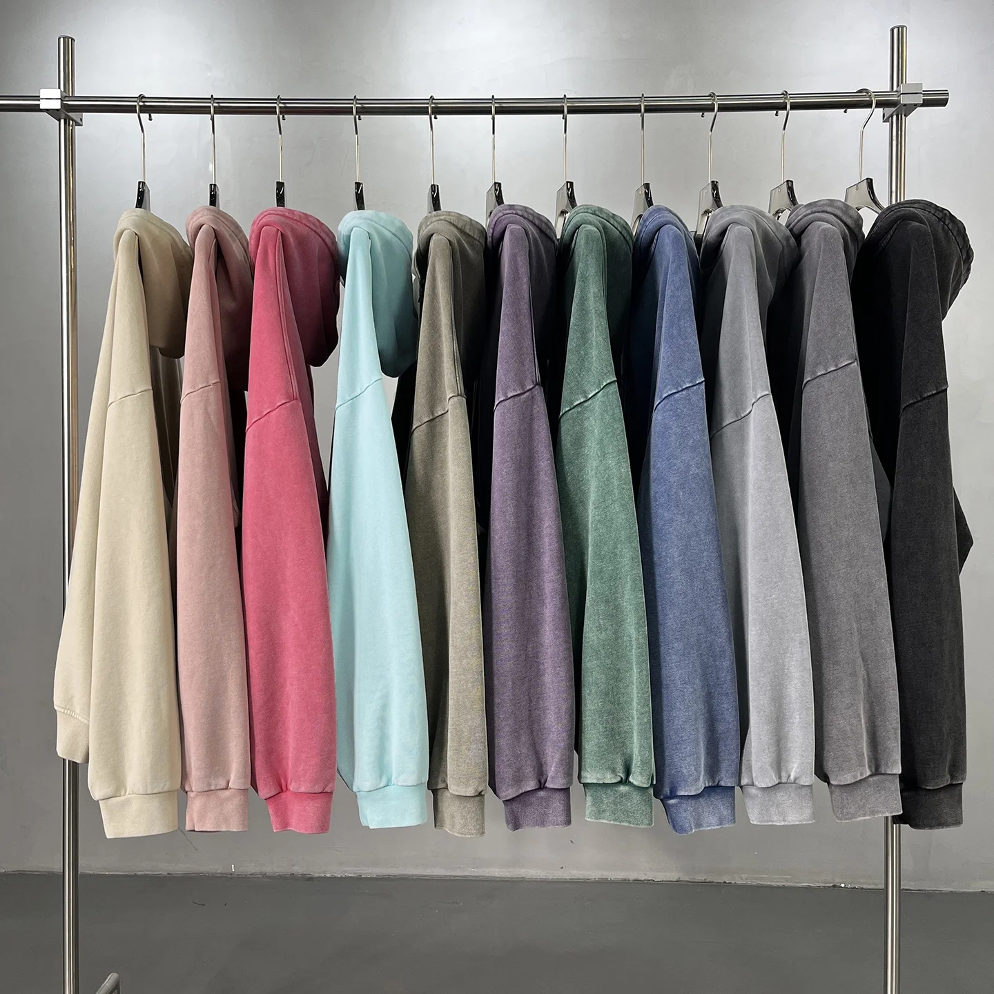 

Худи-свитшот из плотного вощеного трикотажа в стиле ретро, свободного кроя, для осени и зимы, двойной вязки, с капюшоном