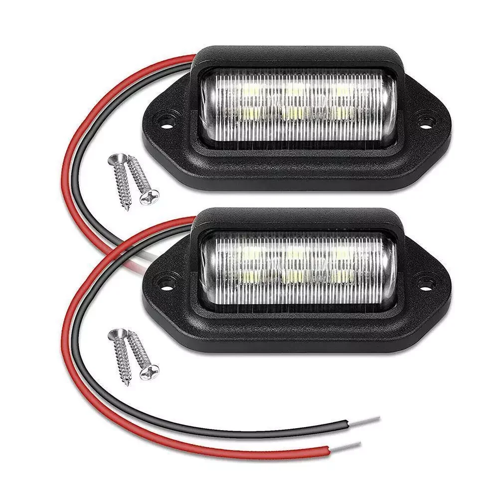 1/2pcs LED License Number Plate Lights Bulbs White Car Truck SUVRV Trailer Van Boat Taillight Cargo Trunk Courtesy Tag Step Lamp