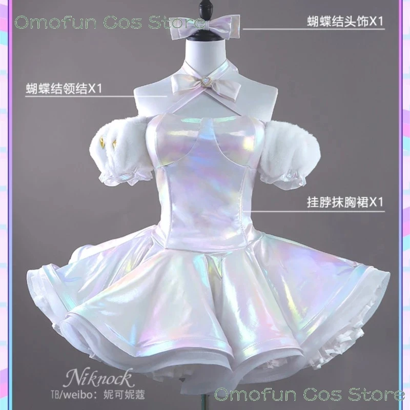 

☆YunCos NEEDY OVERDOSE KAngel Cosplay Costume Wig Streamer Overload Lolita Dress Shoes Outfit Women Laser Skirts Ribbon Ponyta☆