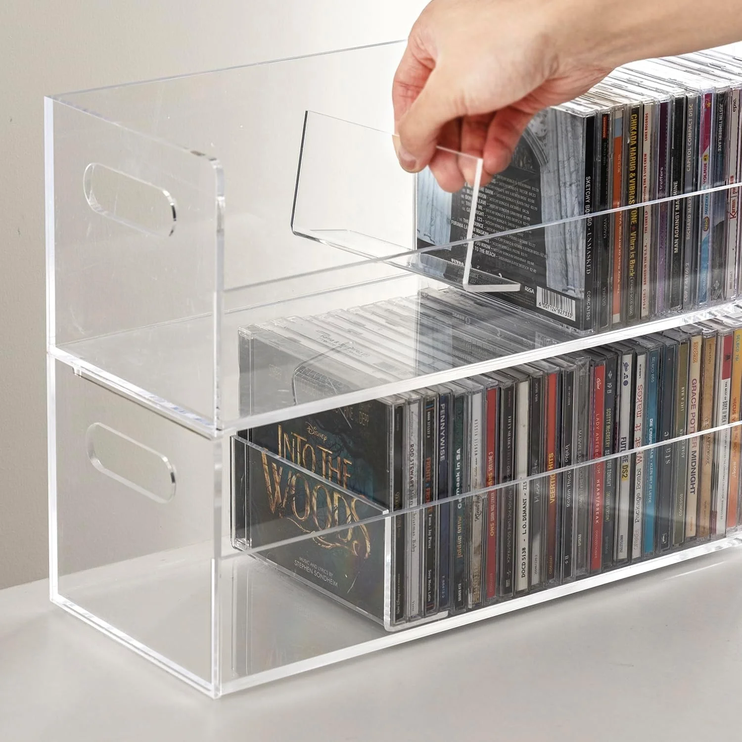 Luxury Floor Standing Black Plastic CD Rack