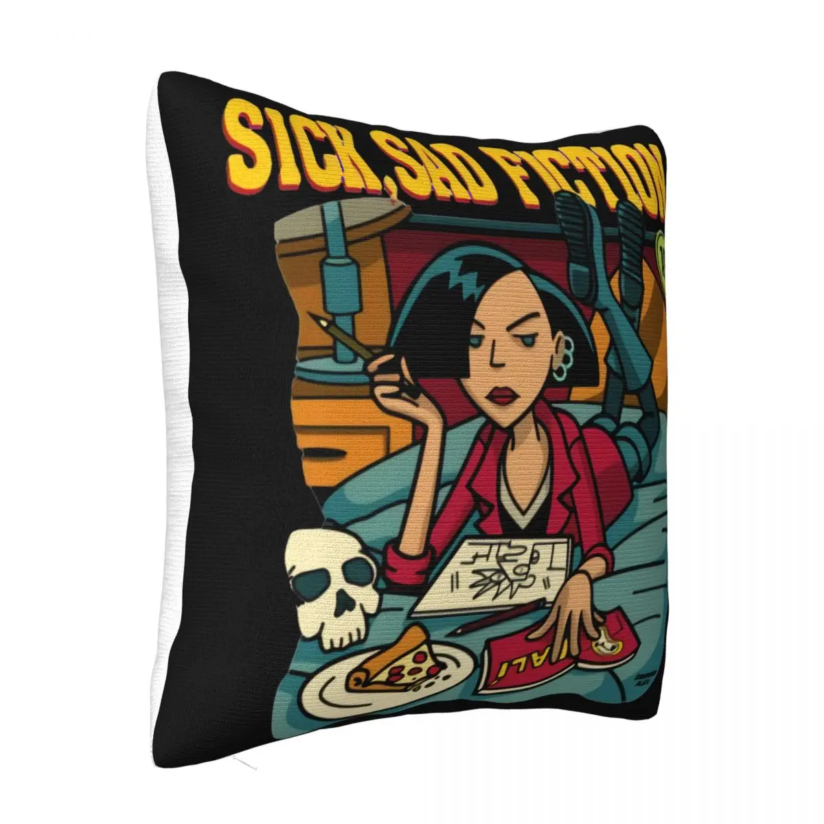 Men T- Sick Sad Fiction Jane Lane 1 T Women Famous Rock Western Style Party Graphic Letter Womens Mens Pillow Case