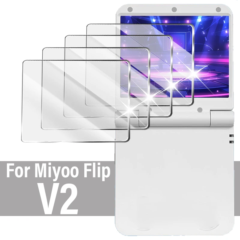 لـ MIYOO Flip V2 Game Consle واقي للشاشة من الزجاج المقسى لـ Miyoo Flip V2 HD أفلام واقية شفافة مضادة للخدش