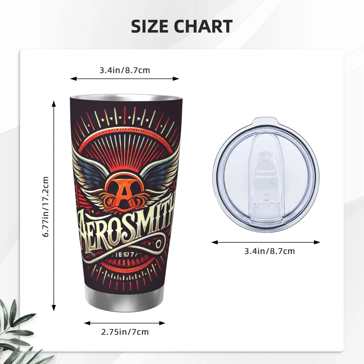روك إيروسميث باند كوب من الفولاذ المقاوم للصدأ فراغ معزول أكواب زجاجة حرارية باردة القش مع غطاء 20 أونصة #2