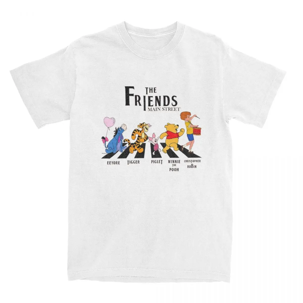 Casual Funny Winnie The Pooh T-Shirts Men Women 100% Cotton Cartoon Friends Tees Shirt Gift Idea Tops