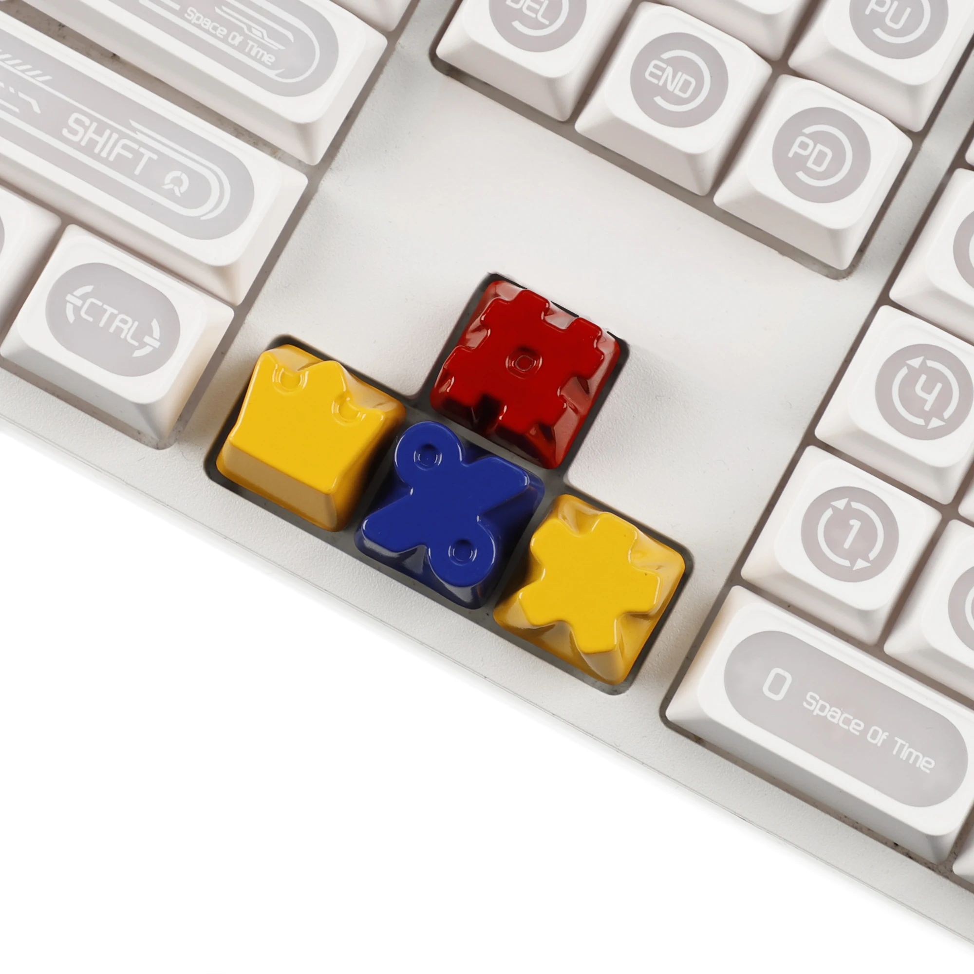 YMDK Color Arrow Keys Zinc Alloy Metal Painted High Gloss Personalized  Red Yellow Blue Keycaps for MX Mechanical Keyboards