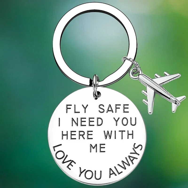 You Carry My Heart Fly safe Keychain Helicopter Flight Attendant Key Chain Pendant husband boyfriend birthday chrismas gift