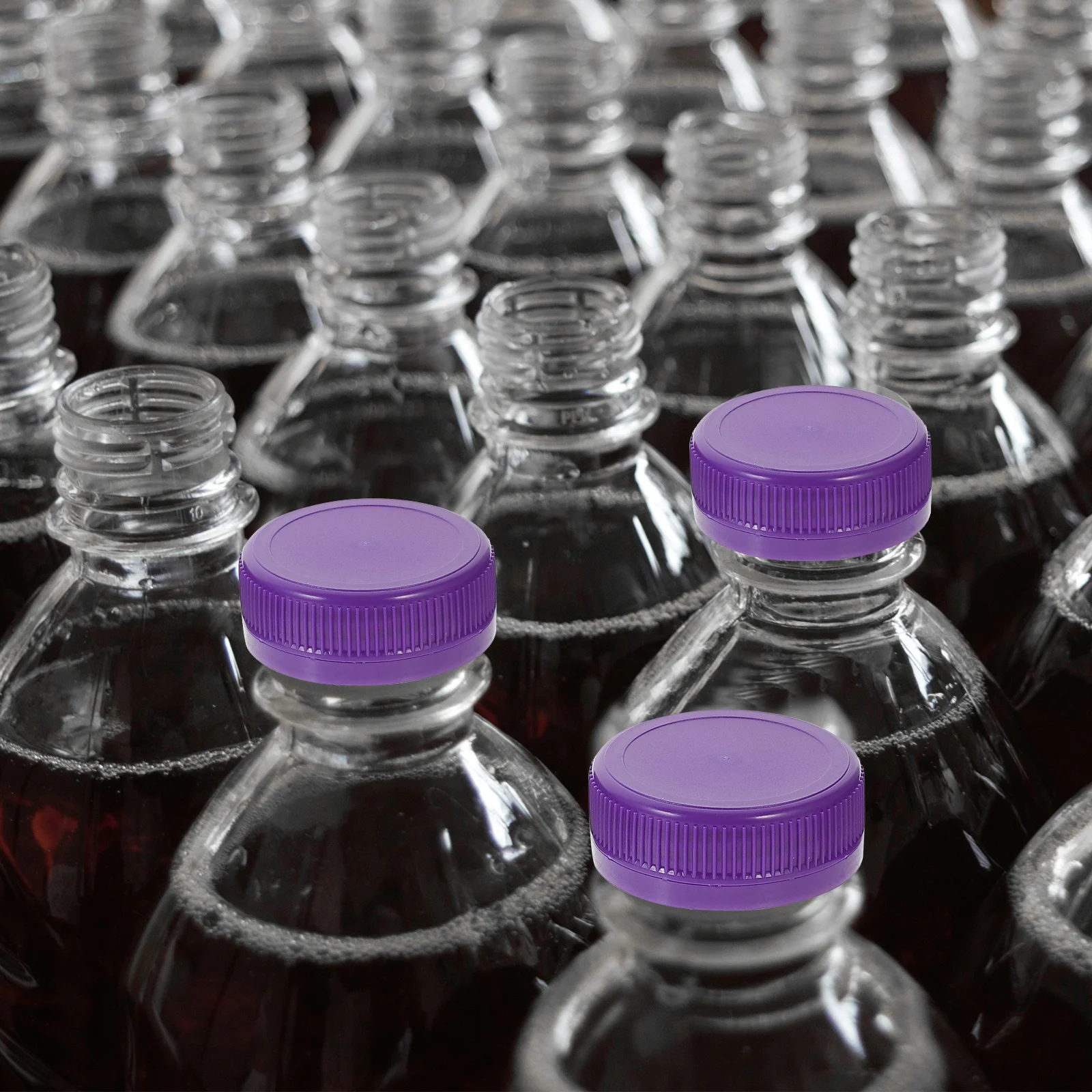 

100 Pcs Craft Accessories Bottle Caps Reusable with Screw PE Practice Black Plastic