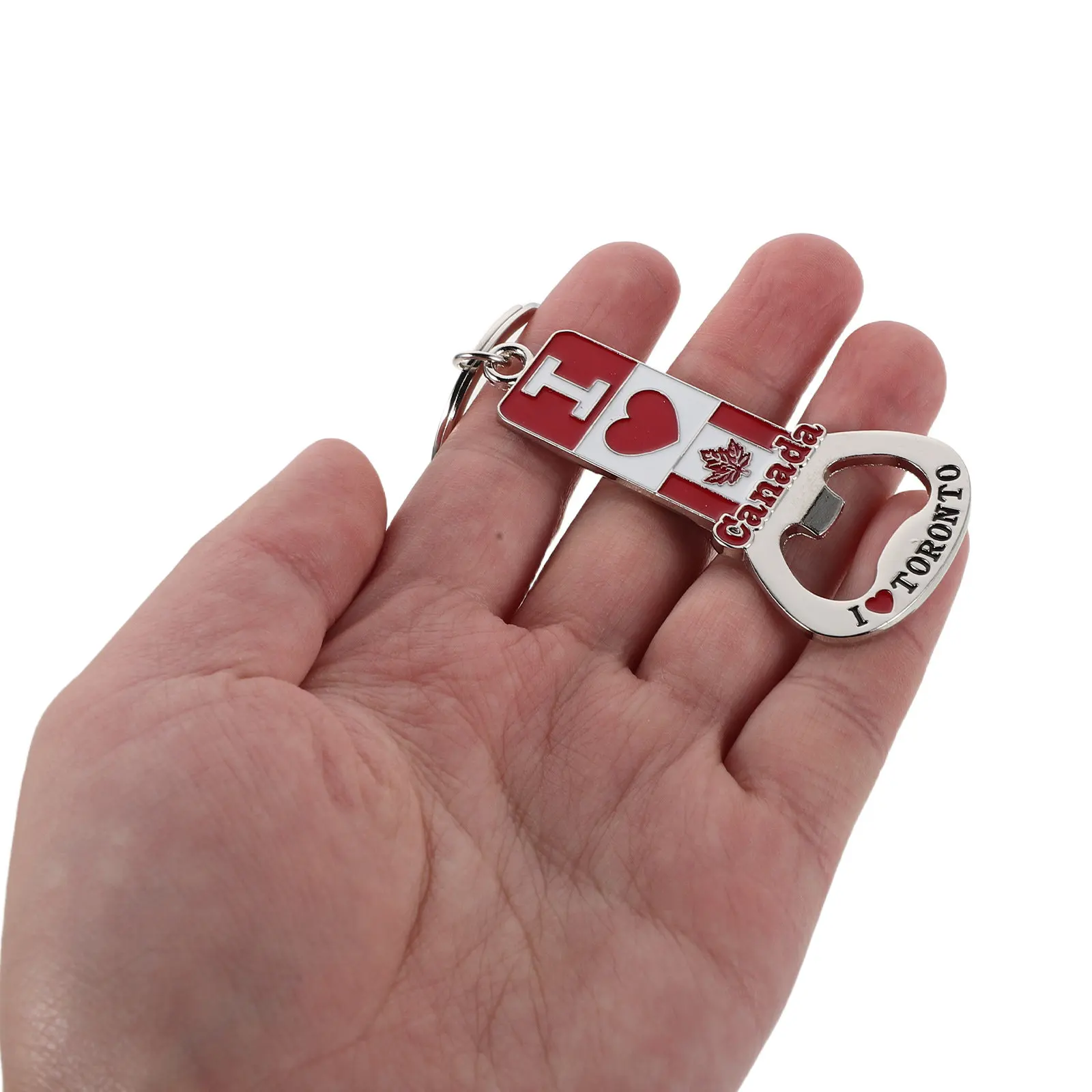 

4Pcs Canada Bottle Opener Keychain Metal Canadian Flag Souvenir Portable Travel Party Favors Maple Leaf Keyring