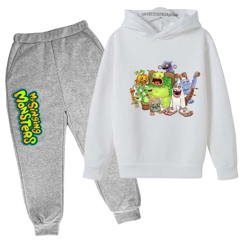 My Singing Monsters Kids Spring Autumn Cute 2pcs Casual Hoodie+Pants Tracksuits 3-14 Years Boys Girls Outfits Children Clothes