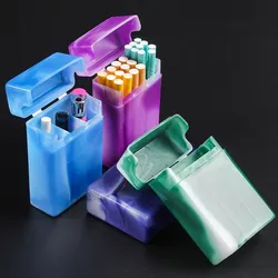 Hot Sale Random Color Cigarette Case with Compartments Portable Plastic Storage Box Container Holder Smoking Accessories