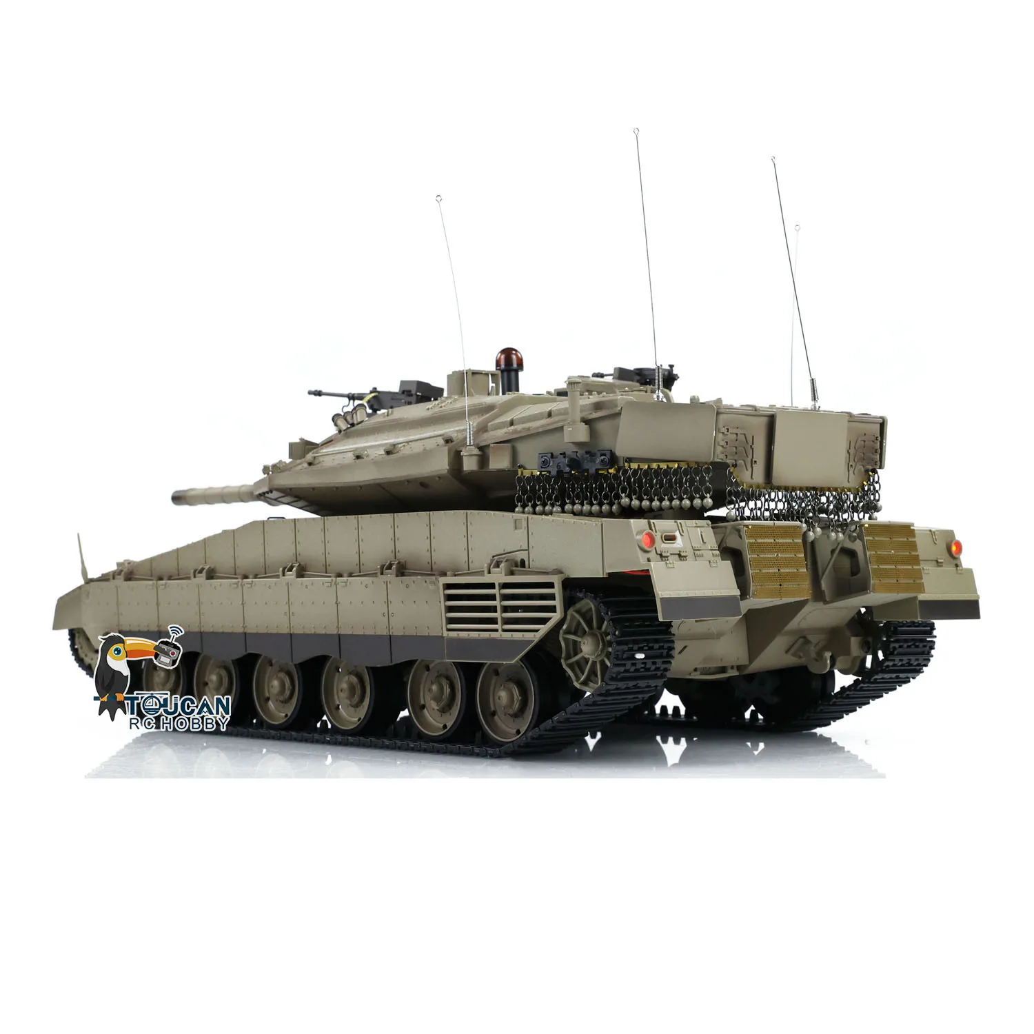เฮงหลง 1/16 สเกล RC รถถัง IDF Merkava อินฟราเรดการต่อสู้ทหาร 3958 รีโมทคอนโทรลพลาสติกกระบอกสูบย้อนกลับกลางแจ้งของเล่น TH22634
