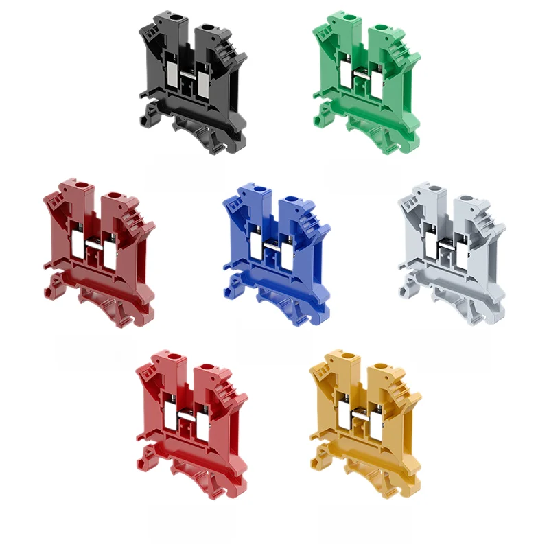 DIN Rail Terminal Block Set UK5N 4mm², Screw Clamp Modular Connector For Power Distribution, CE RoHS Certified, 20PCS/Lot