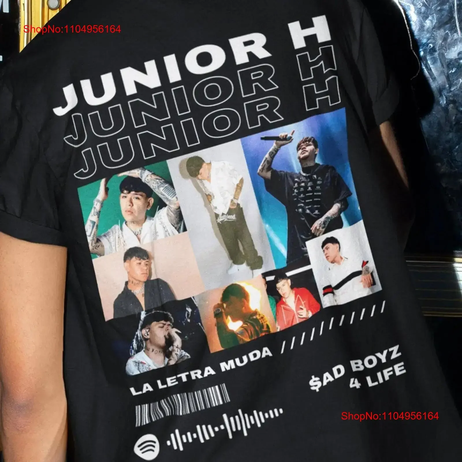 Junior h la letra Muda t camisa triste boyz 4 vida merch corridos tumbados fã ct tumbado vintage lavado streetwear moda unissex