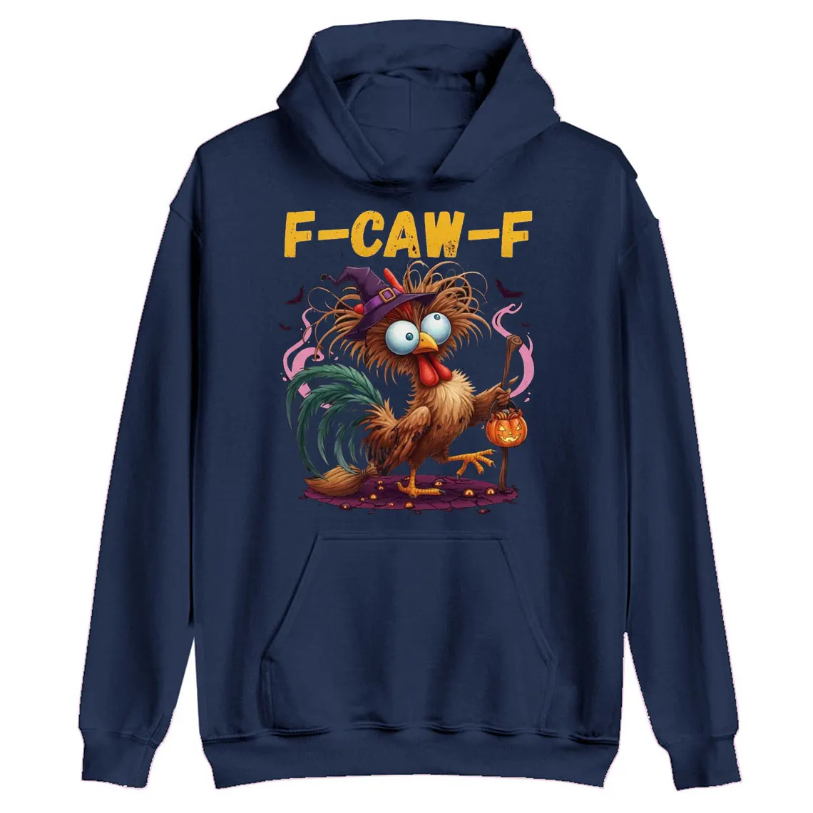 F-Caw-F Farm Rooster Hoody Chicken Humor for Poultry Keepers and Backyard Fans Horizon Red Winter Casual Soft Comfortable Tops