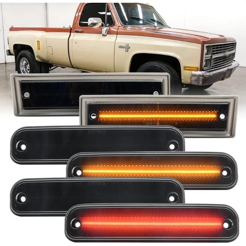 

Led Side Marker Lights Replacement for 1981-1987 GMC C/K Series C30 K30 C3500 K3500 Trucks w/Dually Bed Amber Red DRW LED