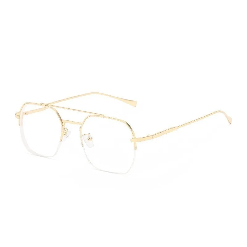Rechteckige Business-Brille mit Halbrahmen, photochrome Anti-Strahlungs-Brille – Detail 7